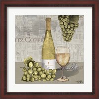 Framed 'Uncork Wine and Grapes II' border=