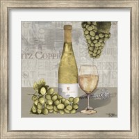 Framed 'Uncork Wine and Grapes II' border=