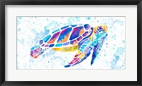 Framed Vibrant Sea Turtle
