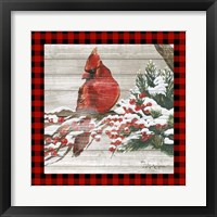 Framed 'Winter Red Bird III' border=