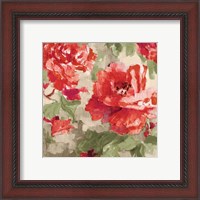 Framed 'Red Modern Peonies I' border=