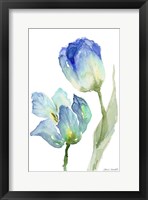 Teal and Lavender Tulips III Framed Print