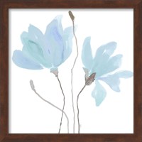Framed 'Floral Sway Blue II' border=