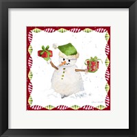 Framed 'Christmas Snowman I' border=