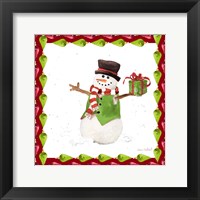 Framed 'Christmas Snowman II' border=