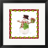 Framed 'Christmas Snowman II' border=