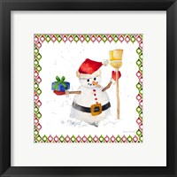 Framed 'Christmas Snowman III' border=