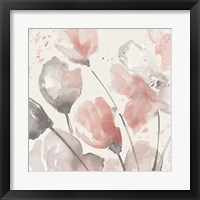 Framed 'Neutral Pink Floral II' border=