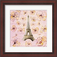 Framed 'Golden Paris on Floral I' border=