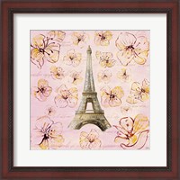 Framed 'Golden Paris on Floral I' border=