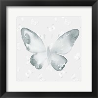 Grey Watercolor Butterflies I Framed Print