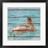 Framed 'Wood Pelican II' border=