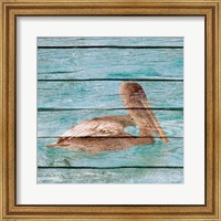 Framed 'Wood Pelican II' border=