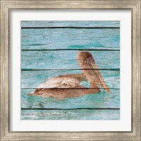 Framed 'Wood Pelican II' border=