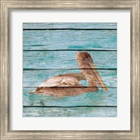 Framed 'Wood Pelican II' border=