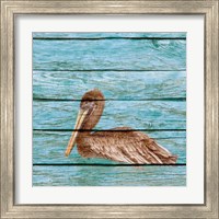 Framed 'Wood Pelican I' border=