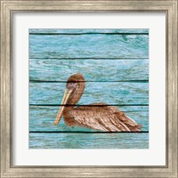 Framed 'Wood Pelican I' border=