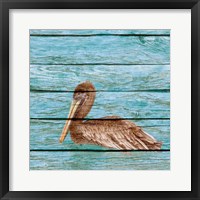 Framed 'Wood Pelican I' border=