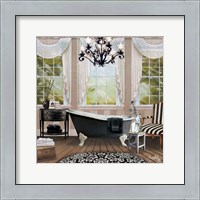 Framed 'Chandelier Bath I' border=