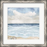 Framed 'Evening Coast View I' border=