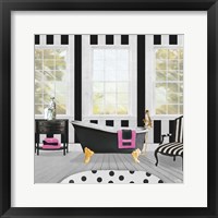 Pop of Pink Bath I Framed Print