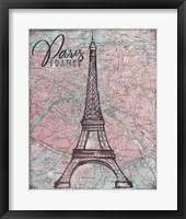 Framed Map of Paris