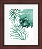 Framed 'Teal Fern and Leaf II' border=