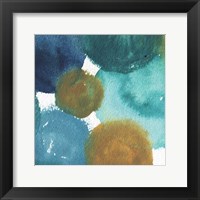 Teal Watermarks Square III Framed Print