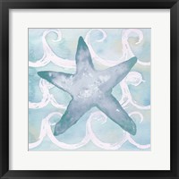 Framed 'Azure Sea Creatures I' border=