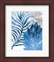 Framed 'Blue Fern and Leaf I' border=