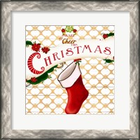 Framed 'Gold Christmas Cheer I' border=