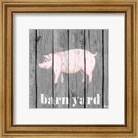 Framed 'Barnyard Pig' border=