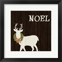 Framed Wooden Deer with Wreath I