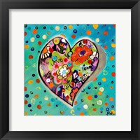 Framed Neon Hearts of Love III