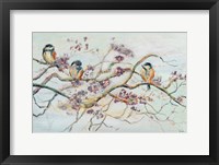 Framed Birds On Cherry Blossom Branch