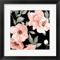 Dusty Rose on Black I Framed Print