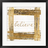 Framed Gold Believe Square