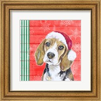 Framed 'Holiday Puppy I' border=