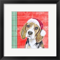 Framed 'Holiday Puppy I' border=