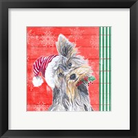 Framed 'Holiday Puppy III' border=