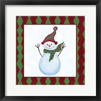 Framed Snowman Zig Zag Square I