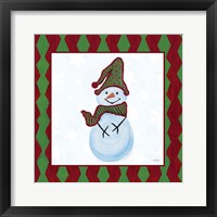 Snowman Zig Zag Square III Framed Print