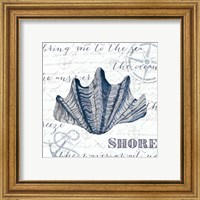 Framed 'Indigo Shell I' border=