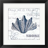 Indigo Shell I Framed Print