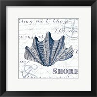 Framed 'Indigo Shell I' border=