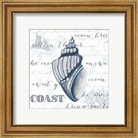 Framed 'Indigo Shell IV' border=