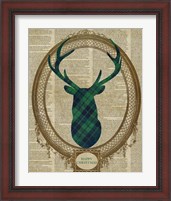 Framed 'Holiday Tartan Deer II' border=