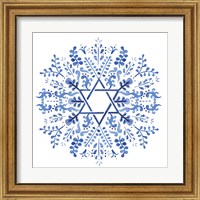 Framed 'Indigo Hanukkah I' border=