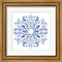 Framed 'Indigo Hanukkah I' border=