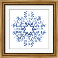 Framed 'Indigo Hanukkah II' border=